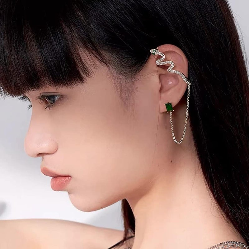 Vercret Gold Cuff Earrings for Women Cartilage Ear Cuff CZ Adjustable Ear Clip Wrap Around Earring No Piercing - Image 1